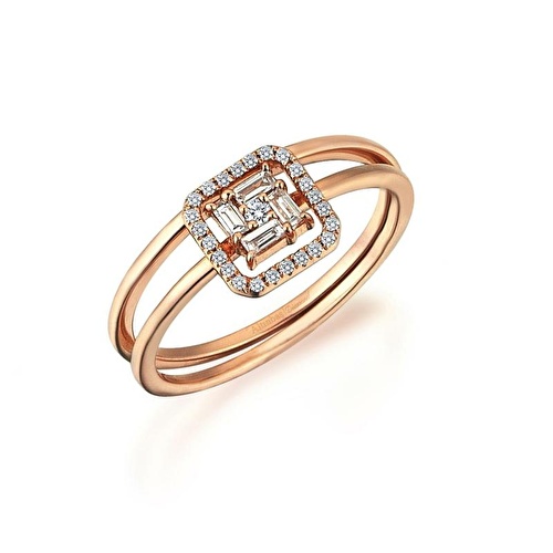 0.16 Karat Pırlanta Baget Yüzük