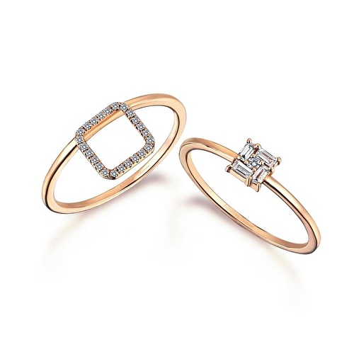 0.16 Karat Pırlanta Baget Yüzük