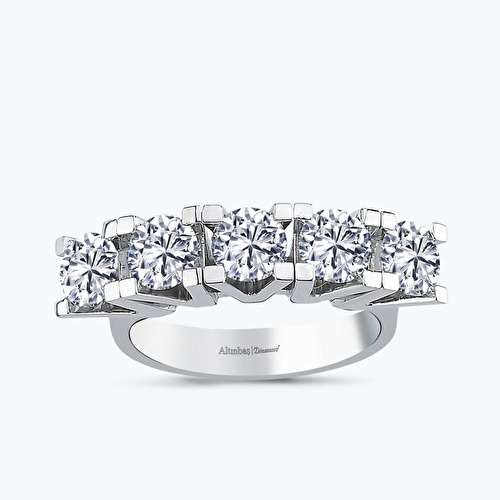 0.75 Karat Pırlanta Beştaş Yüzük