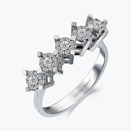 0.21 Karat Pırlanta Beştaş Yüzük