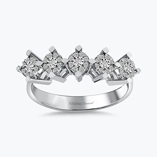 0.21 Karat Pırlanta Beştaş Yüzük