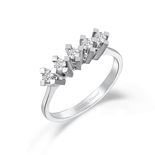 0.21 Karat Pırlanta Beştaş Yüzük