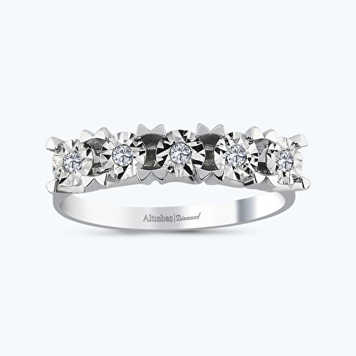 0.09 Karat Pırlanta Beştaş Yüzük