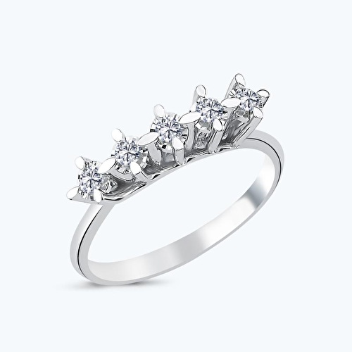 0.20 Karat Pırlanta Beştaş Yüzük