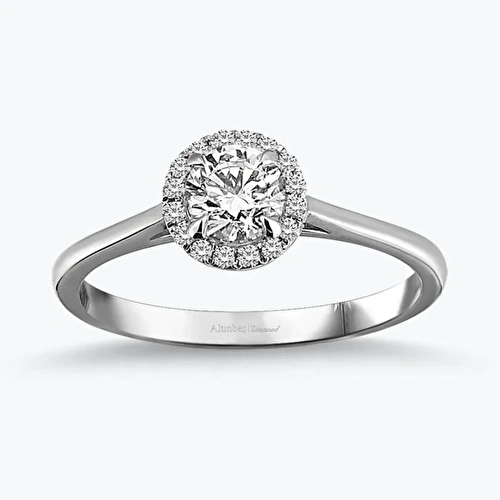 0.09 Karat Pırlanta Topaz Taşlı Yüzük