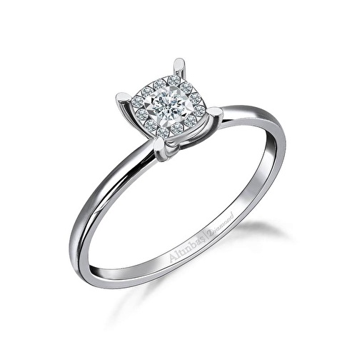 0.09 Karat Pırlanta Bouquet Tektaş Yüzük