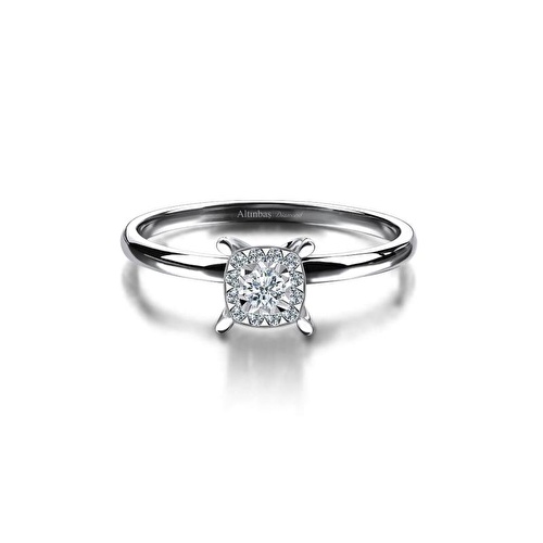 0.09 Karat Pırlanta Bouquet Tektaş Yüzük