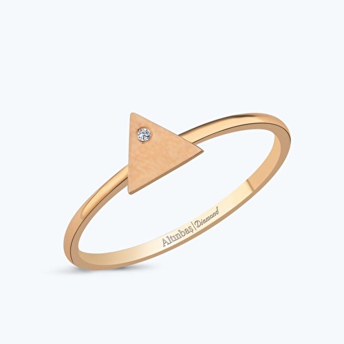 0.01 Karat Pırlanta Üçgen Yüzük