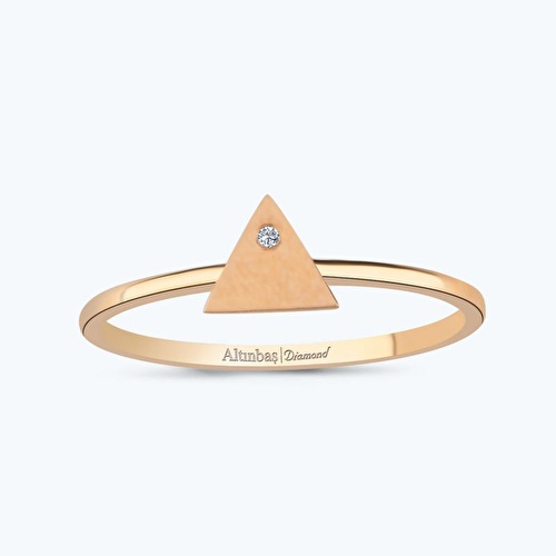 0.01 Karat Pırlanta Üçgen Yüzük
