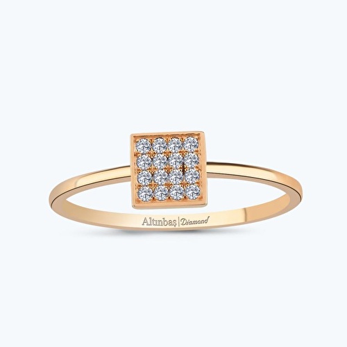0.10 Karat Pırlanta Kare Yüzük