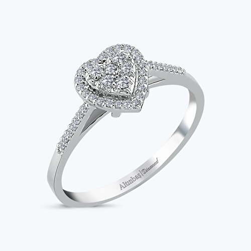 0.19 Karat Pırlanta Kalp Yüzük