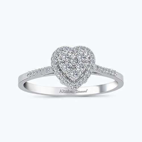 0.19 Karat Pırlanta Kalp Yüzük