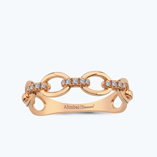 0.05 Karat Pırlanta Zincir Yüzük