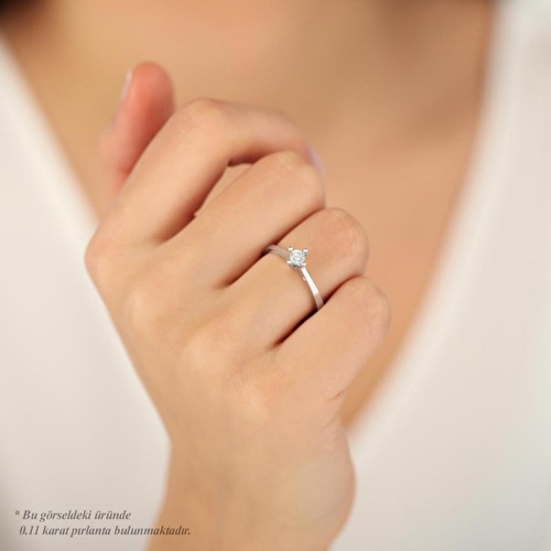 0.11 Karat Pırlanta Tektaş Yüzük
