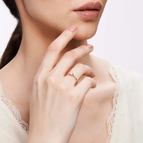 0.15 Karat Pırlanta Tektaş Yüzük