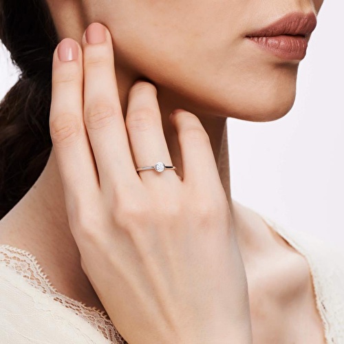 0.15 Karat Pırlanta Tektaş Yüzük