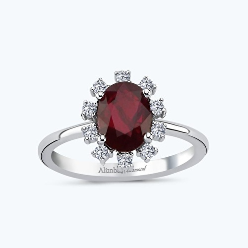 1.32 Karat Pırlanta Yakut Yüzük