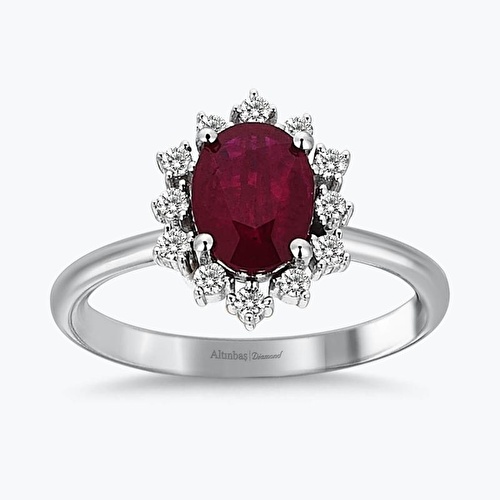 1.39 Karat Pırlanta Yakut Yüzük