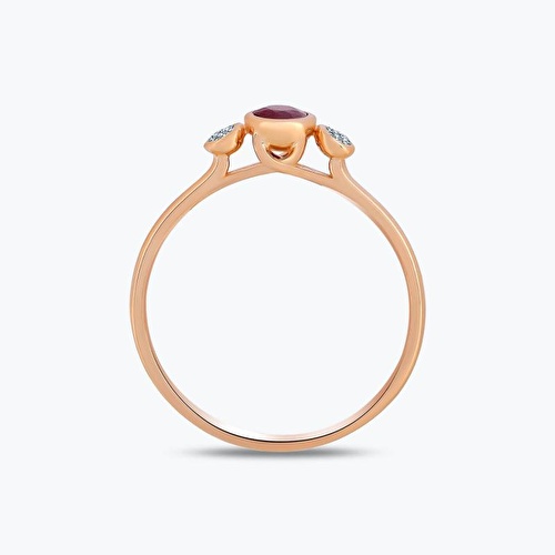 0.27 Karat Pırlanta Yakut Tria Yüzük