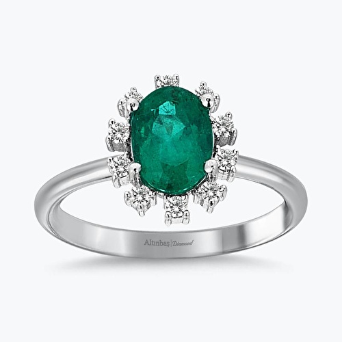 1.52 Karat Pırlanta Zümrüt Yüzük