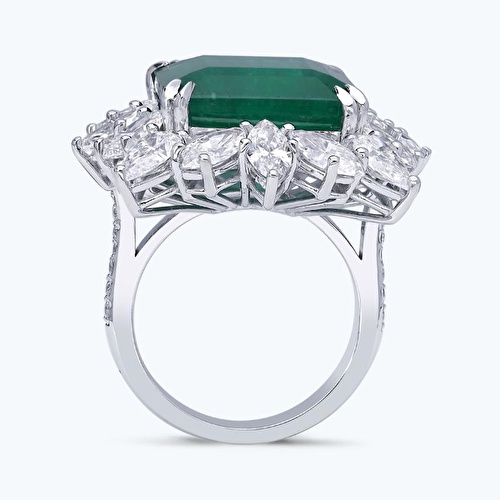 20.32 Karat Pırlanta Zümrüt Yüzük