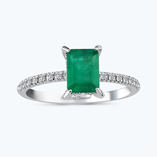 0.99 Karat Pırlanta Zümrüt Yüzük