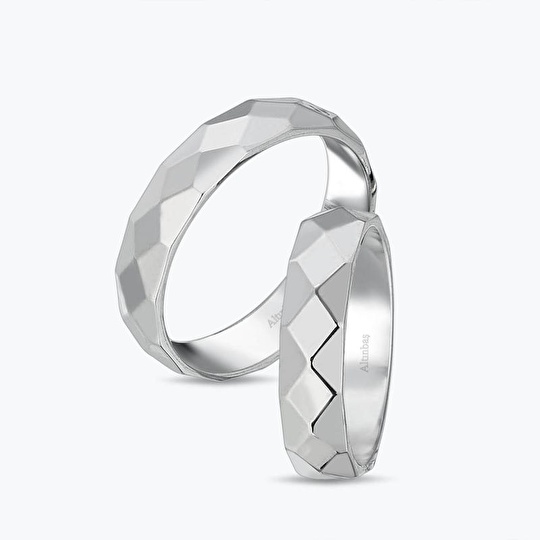 İkili Beyaz Altın Alyans