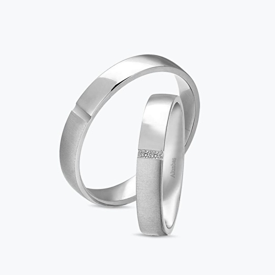 Pırlantalı Altın İkili Alyans