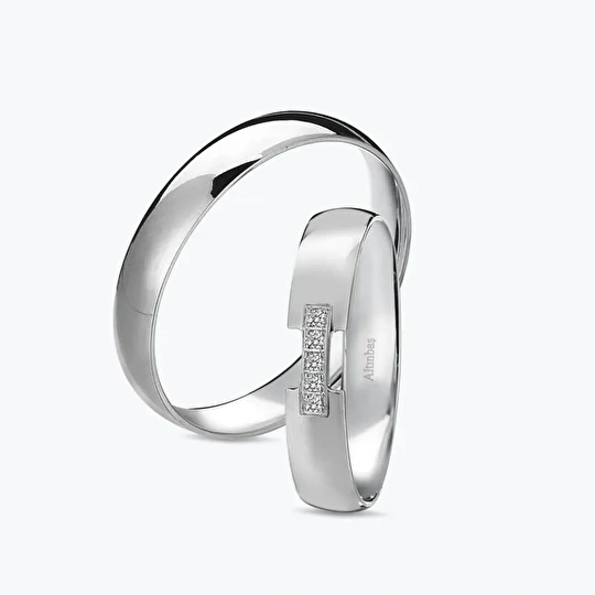 Pırlantalı Altın İkili Alyans