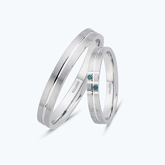 Pırlantalı Altın İkili Alyans