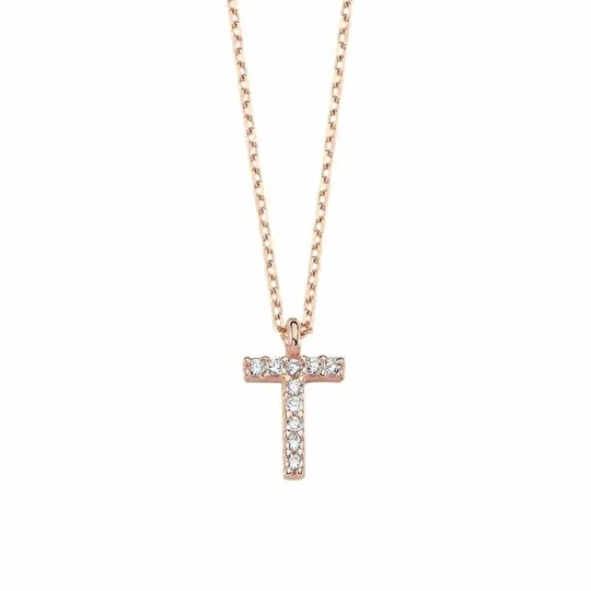 Altın T Harfi Kolye