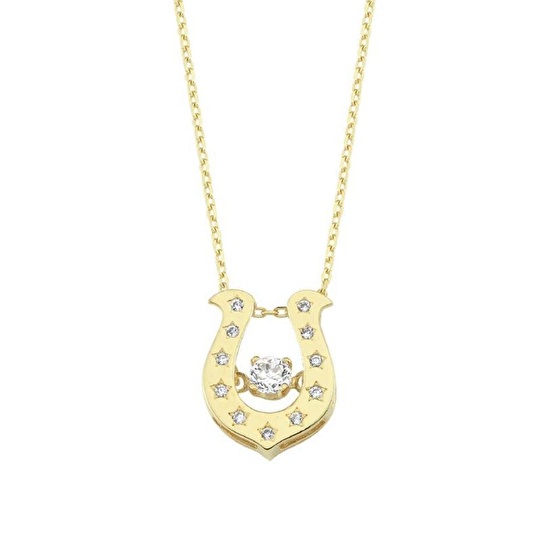 Altın Tektaş Nal Kolye