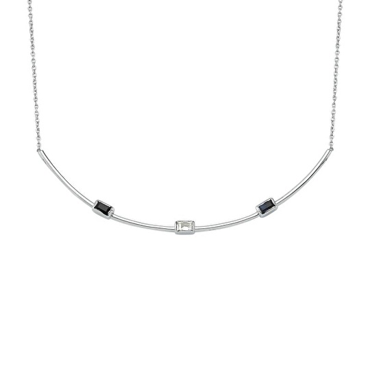 Pırlanta Safir Baget Kolye