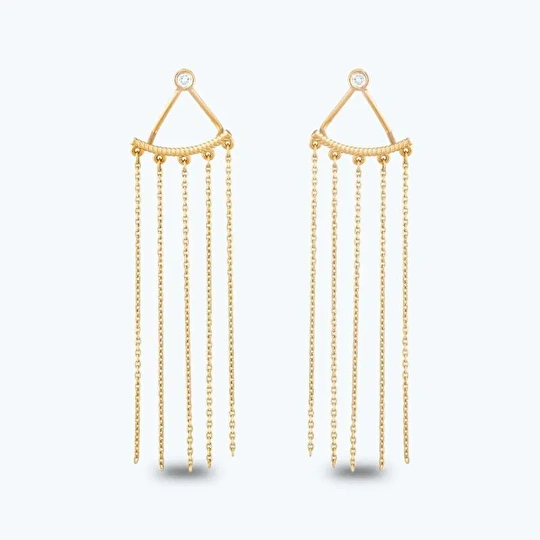 Altın Marin Sallantılı Küpe