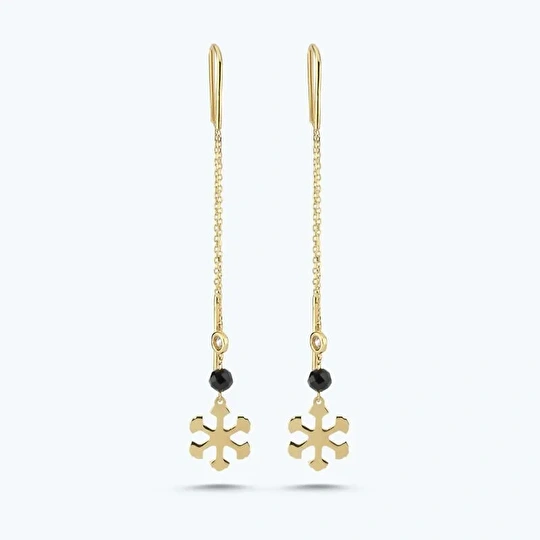 Pırlanta Spinel Taşlı Kar Tanesi Küpe