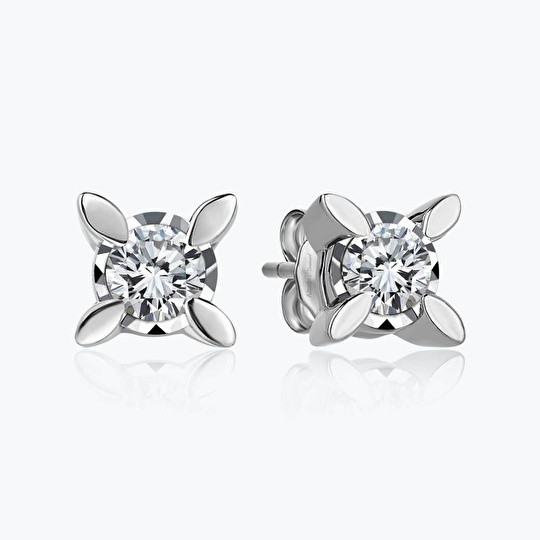 Pırlanta Tektaş Küpe