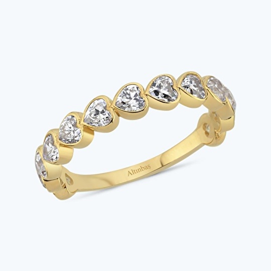 Altın Yarımtur Kalp Yüzük