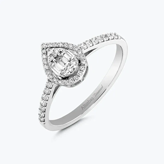 Pırlanta Baget Damla Yüzük