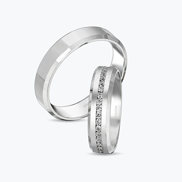 İkili Beyaz Altın Alyans