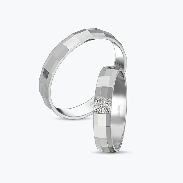 İkili Beyaz Altın Alyans