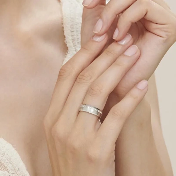 Beyaz Altın Klasik İkili Alyans