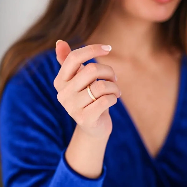 Altın Klasik Bombeli İkili Alyans