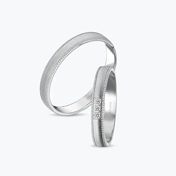 Pırlantalı Altın İkili Alyans