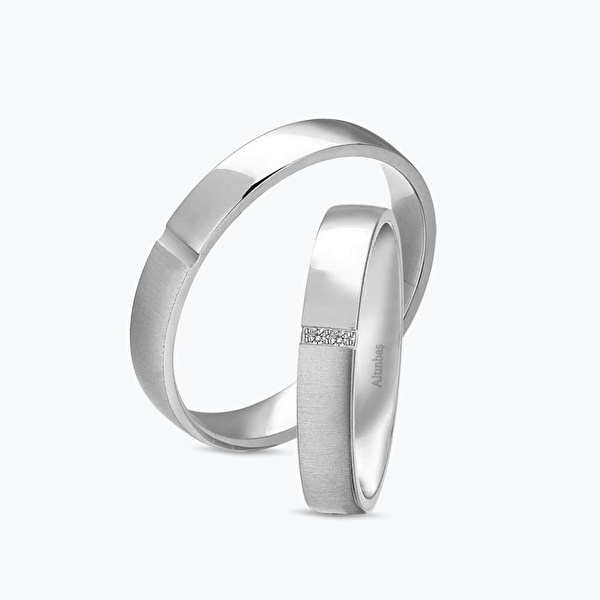 Pırlantalı Altın İkili Alyans