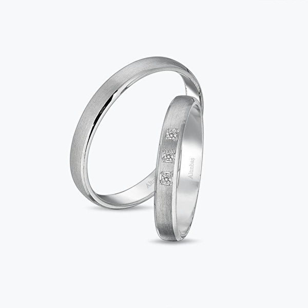 Pırlantalı Altın İkili Alyans