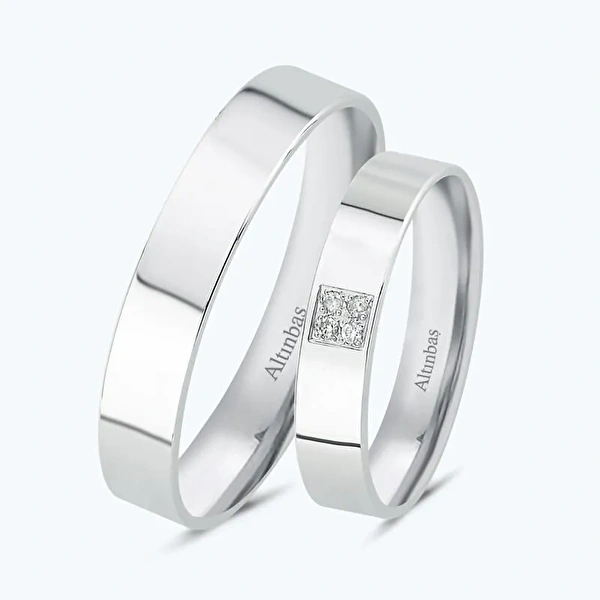 Pırlantalı Altın İkili Alyans