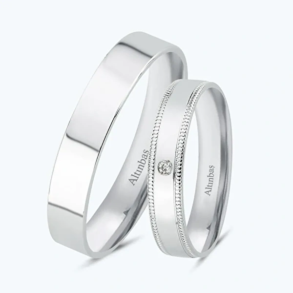 Pırlantalı Altın İkili Alyans