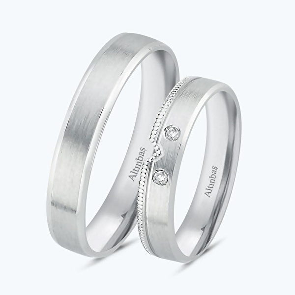 Pırlantalı Altın İkili Alyans