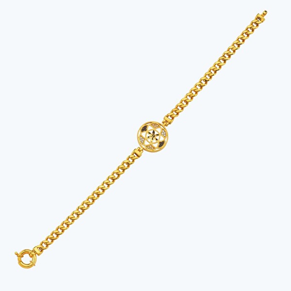 22 Ayar Altın Yaşam Çiçeği Bileklik