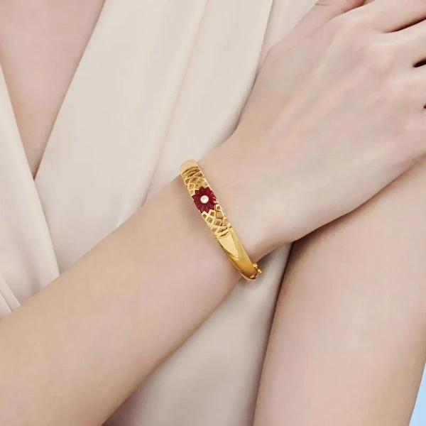 22 Ayar Altınbaş Mandala Bilezik